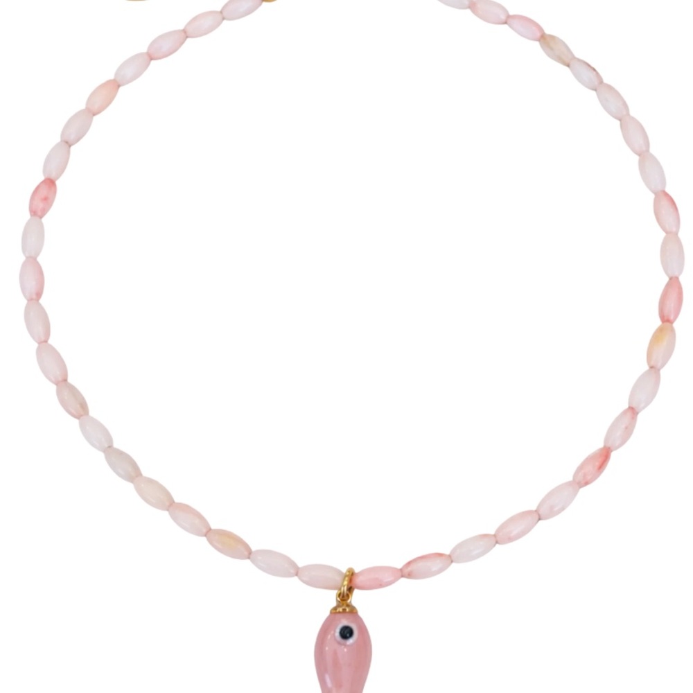 Logan Tay pink fish necklace